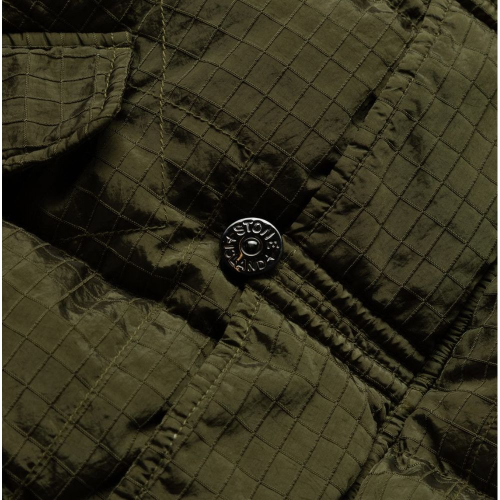 Green Nylon Men Parka