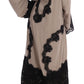 Elegant Beige Floral Lace Cape Kaftan Dress