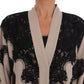 Elegant Beige Floral Lace Cape Kaftan Dress