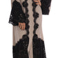 Elegant Beige Floral Lace Cape Kaftan Dress