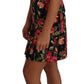 Elegant Floral Sheath Dress with Crystal Buttons
