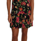 Elegant Floral Sheath Dress with Crystal Buttons