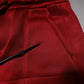 Maroon Viscose Nylon Mid Waist Bermuda Shorts