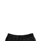 Black Polyester Mid Waist Men Bermuda Shorts