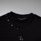 Black Logo Stud Pullover Sweatshirt Sweater