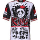 Multicolor King Panda Print Zipper Collar T-shirt