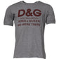 Gray Logo Print Cotton Crew Neck Men T-shirt