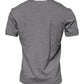 Gray Logo Print Cotton Crew Neck Men T-shirt