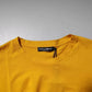 Dark Yellow Logo Cotton Men Crew Neck T-shirt
