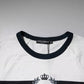 White Logo Print Cotton Men Crew Neck T-shirt