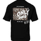Black Amore Leopard Cotton Crew Neck T-shirt