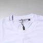 White Logo Plaque Cotton Crew Neck T-shirt
