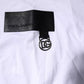 White Logo Patch Cotton Crew Neck T-shirt