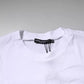 White Logo Patch Cotton Crew Neck T-shirt