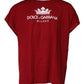 Red Logo Crown Cotton Crew Neck T-shirt
