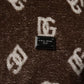 Brown Logo Monogram Cotton Crew Neck T-shirt
