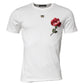 White Cotton Logo Floral Crew Neck T-shirt
