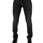 Black Cotton Stretch Skinny Men Denim Jeans