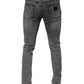 Dark Gray Washed Cotton Slim Fit Denim Jeans