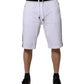 White Stripe Cotton DG King Bermuda Shorts