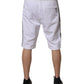 White Stripe Cotton DG King Bermuda Shorts