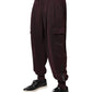 Dark Violet Cotton Cargo Jogger Pants