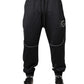 Black Polyester Logo Jogger Pants