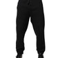 Black Logo Patch CottonJogger Sweatpants Pants