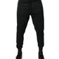 Black Cotton Blend Jogger Sweatpants Pants