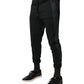 Black Cotton Blend Jogger Sweatpants Pants