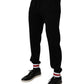 Black Wool Mid Waist Jogger Sweatpants Pants