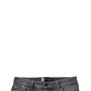Dark Gray Washed Cotton Skinny Men Denim Jeans