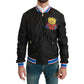 Black Polyester Bomber