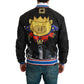 Black Polyester Bomber