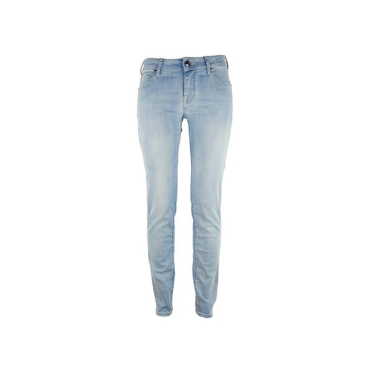 Blue Cotton Skinny Pant