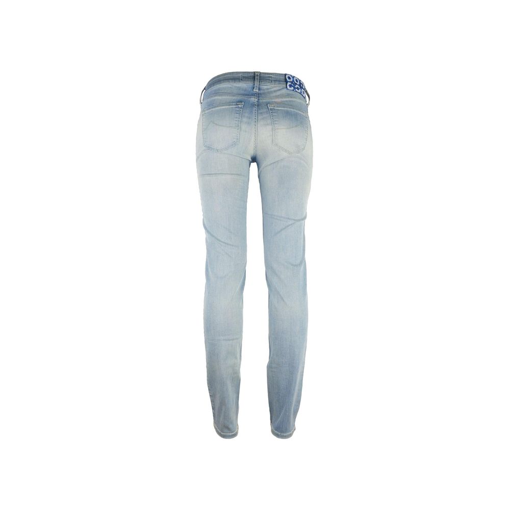 Blue Cotton Skinny Pant