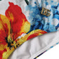 White Floral Print Swimsuit Bikini Bottom Swimwear
