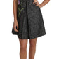 Elegant Gray Mini A-Line Dress with Purple Tulip