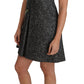 Elegant Gray Mini A-Line Dress with Purple Tulip