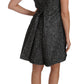 Elegant Gray Mini A-Line Dress with Purple Tulip