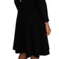 Elegant Black Knitted Sheath Dress