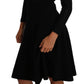 Elegant Black Knitted Sheath Dress
