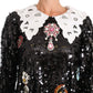 Elegant Crystal-Embellished Mini Dress