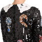 Elegant Crystal-Embellished Mini Dress