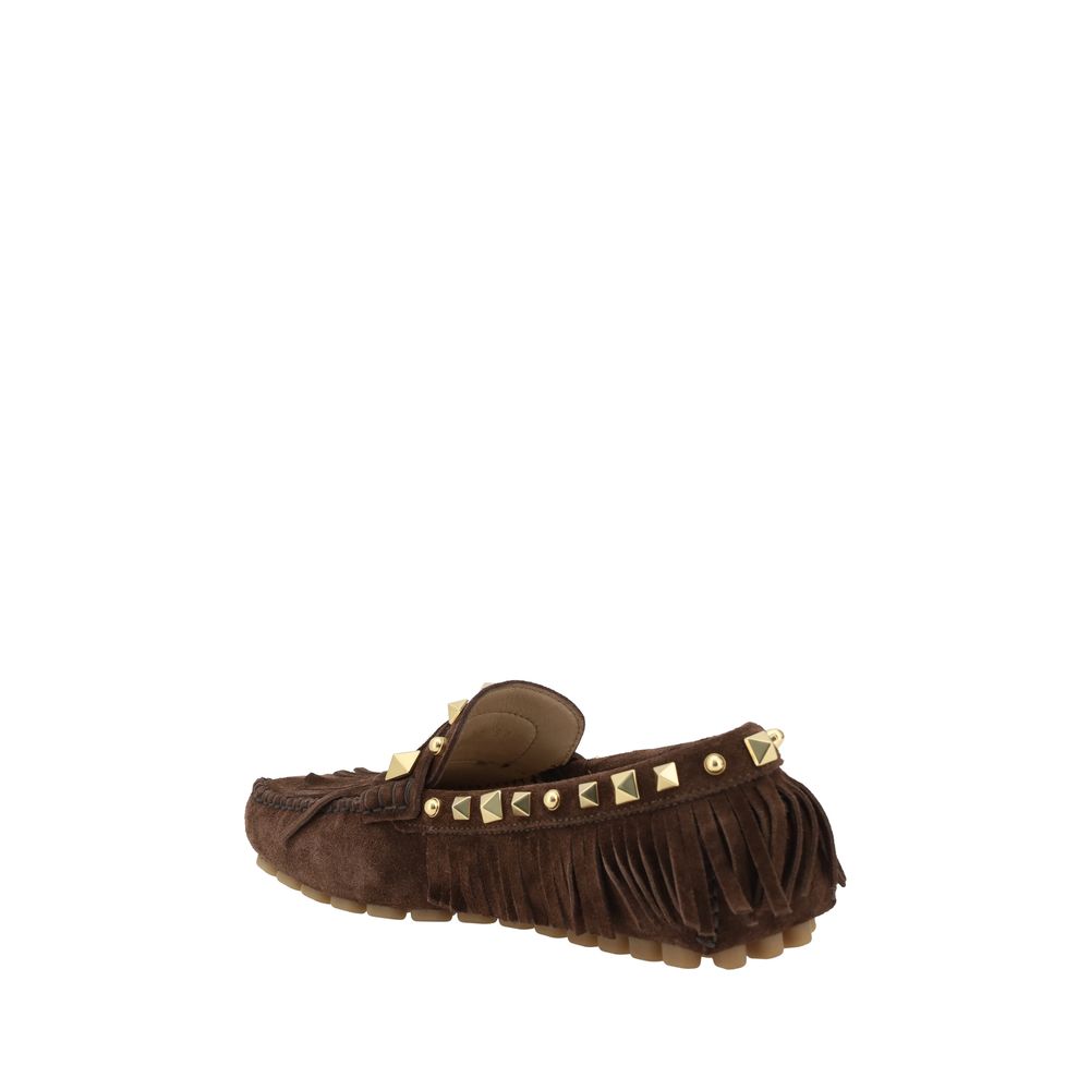 Brown Calf Leather Bos Taurus Slip-On Loafers