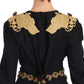 Elegant Maxi Black Dress with Gold Detailing