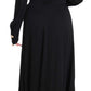 Elegant Maxi Black Dress with Gold Detailing