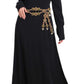 Elegant Maxi Black Dress with Gold Detailing