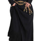 Elegant Maxi Black Dress with Gold Detailing