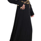 Elegant Maxi Black Dress with Gold Detailing